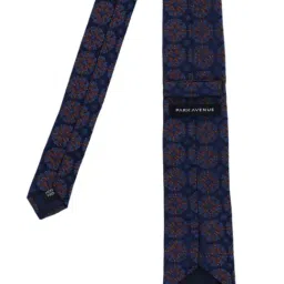 Park Avenue Navy Printed Tie with Handkerchief & Cuffinks image 5