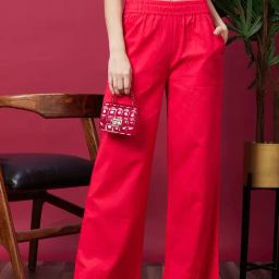 Globus Pink Relaxed Fit High Rise Parallel Trousers-picture-46