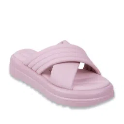 Mochi Women's Peach Cross Strap Wedges-image-88