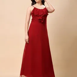 R.Code by The Roadster Life Co. Women Shoulder Straps Ruffled Georgette Maxi Dress-picture-48