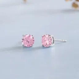 Ornate Jewels 925 Silver 1 Carat Pink CZ Stud Earring for Women-picture-38