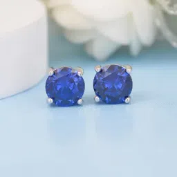 Ornate Jewels 925 Silver 1.25 Carat Blue Sapphire Stud Earring For Women-picture-37