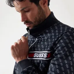 Guess 4G Aop Jet Black Korbin Printed Regular Fit Jacket image 3