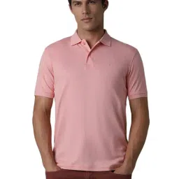 Louis Philippe Pink Cotton Regular Fit Polo T-Shirt-image-32