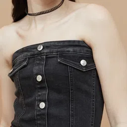 Ginger by Lifestyle Off-Shoulder Pinafore Dress image 4