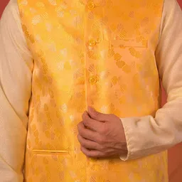 Rangkathaa Jacquard Nehru Jacket image 4