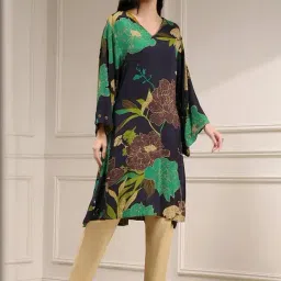 Biba Multicolor Regular Fit Floral Print Kurta image 4