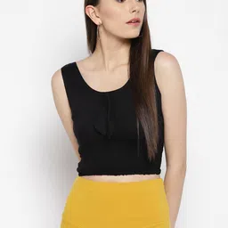 Sera Women Black Solid Crop Fitted Top-image-64
