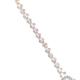 Opal Touch Gold-Plated Cubic Zirconia Studded Chained Nosepin image 3