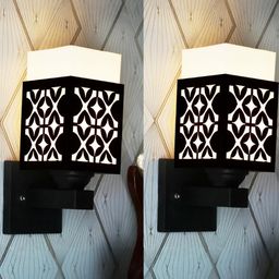 Gojeeva Brown Wood Square Wall Lamps-picture-30