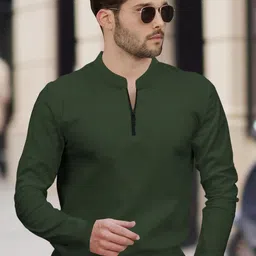 TRIPR Men Mandarin Collar Regular Fit T-shirt-picture-15