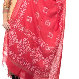 A R SILK DUPATTA HUB Colourblocked Block Print Dupatta image 3