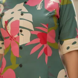 Anouk Rustic Women Floral Printed Regular Kurta with Trousers image 4