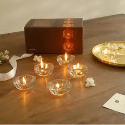 Ellementry Kanchdeep Glass Diyas Set for Home Decoration- 24 Pcs-picture-14