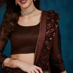 KAVINDI Ethnic Motifs Pure Georgette Saree image 3