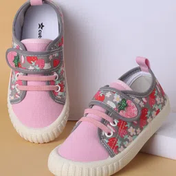 Cute Walk by Babyhug Casual Shoes with Velcro Closure Strawberry Print - Light Pink-picture-24