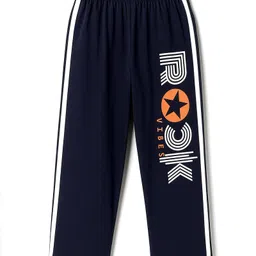 Taeko Single Jersey Knit Full Length Lounge Pant With Rock Print - Navy Blue-picture-30