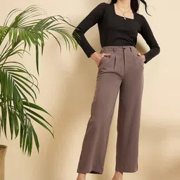 Mast & Harbour Women Classic High-Rise Pleated Trousers image 2