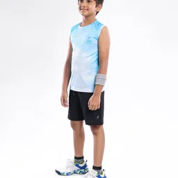 Pine Active Skin Friendly & Breathable Sleeveless Text Print T-shirt - Light Blue image 3