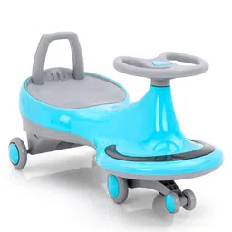 fab n funky Kids Swing Car With LED Lights & Music -  Blue & Grey image 3