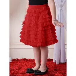 NEUDIS Net Ruffle Detailed Skirt - Red image 4