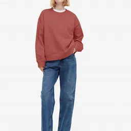 MISCHIEF MONKEY Women Solid Oversized Sweatshirt image 2