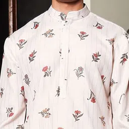 PATR Men Floral Printed Regular Kurta with Churidar image 2
