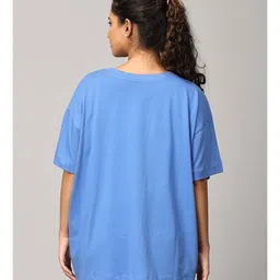 The Mom Store Pack Of 2 Half Sleeves Teddy Bear & Dinosaur Printed Oversized Maternity Tees - Sand & Blue image 5