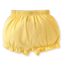 Babyhug 100% Cotton Knit Bloomers with Floral Butterfly & Pineapple Print Pack of 3 - Pink Yellow & Purple image 5