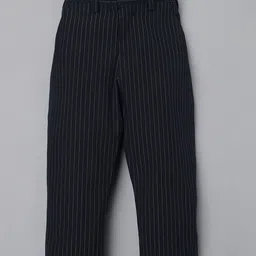 Rikidoos Full Sleeves Striped 3 Piece Coordinating Party Suit Set With Bow & Cap - Navy Blue & White image 5