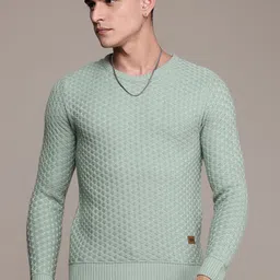 The Roadster Life Co. Geometric Self Designed Pure Acrylic Pullover-image-38