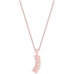 GIVA Love is Everywhere 92.5 Sterling Silver Heart Line Pendant with Link Chain in Rose Gold-Plating image 3