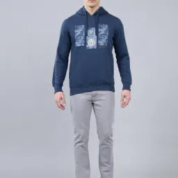 Cantabil Blue Cotton Polyblend Regular Fit Print Sweatshirt image 5