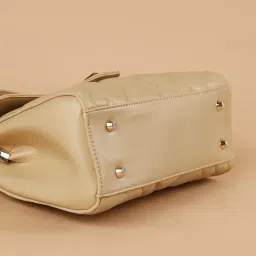 Ginger by Lifestyle Beige Quilted Handbag image 5