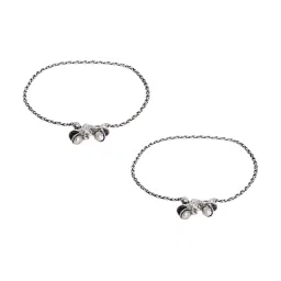 Teejh Kuvira Silver Oxidized Anklets image 3