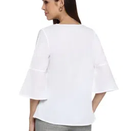Mode by Red Tape White V Neck Top image 2
