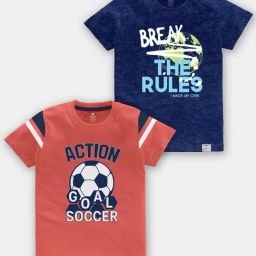 Codez Kids Coral & Blue Printed T-Shirt (Pack Of 2)-picture-31