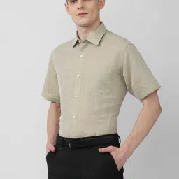 Van Heusen Green Regular Fit Texture Shirt image 3