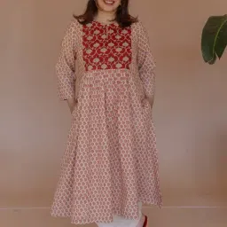 The Indian Ethnic Co Madder Cotton A-Line Fit Printed Kurta-image-57
