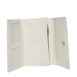 Caprese Popsicle Cream Textured Tri-Fold Wallet for Women image 3