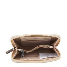 Caprese Keera Beige Solid Zip Around Wallet for Women image 3