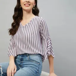 chimpaaanzee Chimpanzee White & Black Striped Top image 3