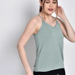 chimpaaanzee Chimpanzee Sage Green Regular Fit Tank Top image 3