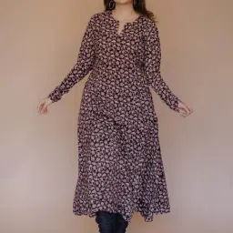 The Indian Ethnic Co Black Cotton A-Line Fit Printed Kurta-picture-40