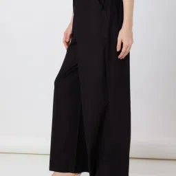 Zink London Black Regular Fit High Rise Trousers image 3