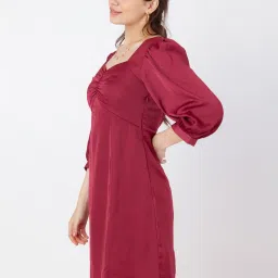 Zink London Maroon Regular Fit A Line Dress image 3