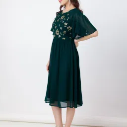 Zink London Teal Embellished Midi Dress image 3
