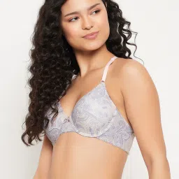 Clovia Off White Printed Half Coverage Push-Up Bra image 3