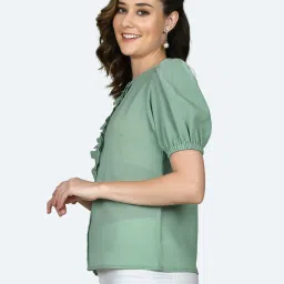 Zink London Green Regular Fit Top image 3