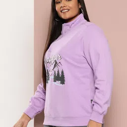Sztori Plus Size Half Zipper Printed Sweatshirt image 2